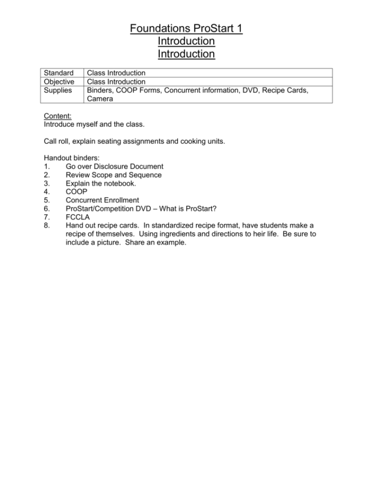 Foundations Prostart 1