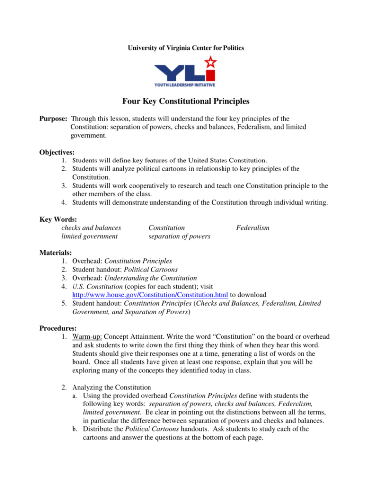 Four Key Constitutional Principles