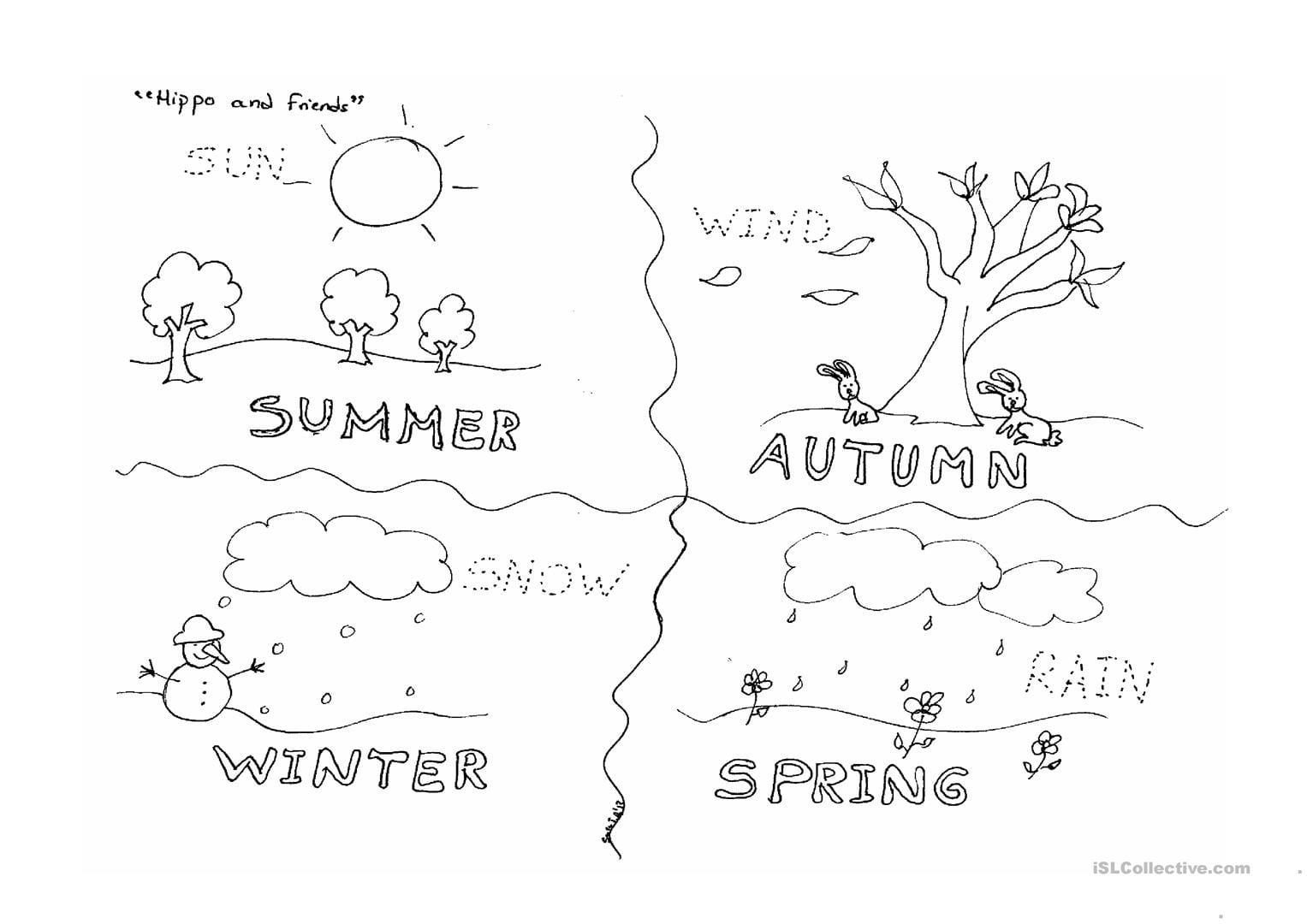 Four Seasons  English Esl Worksheets