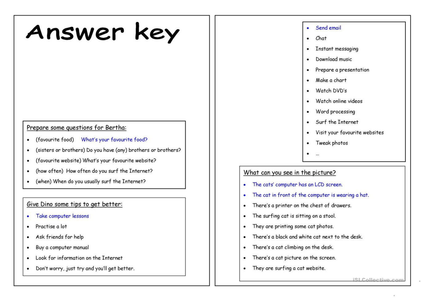 Four Skills Worksheet  I Love The Internet  English Esl Worksheets