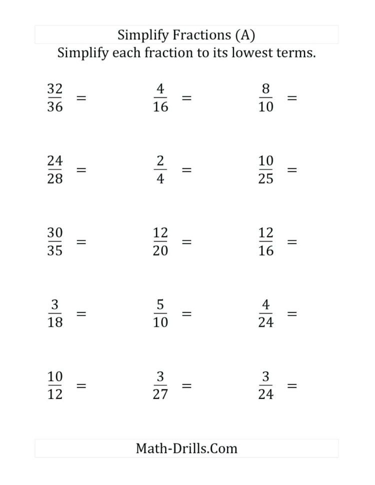 Fraction Math Worksheets Large Size Of Free Printable Math