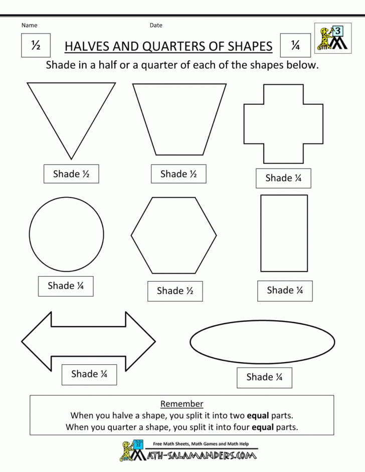 Dividing Shapes Into Equal Parts Worksheet — db-excel.com