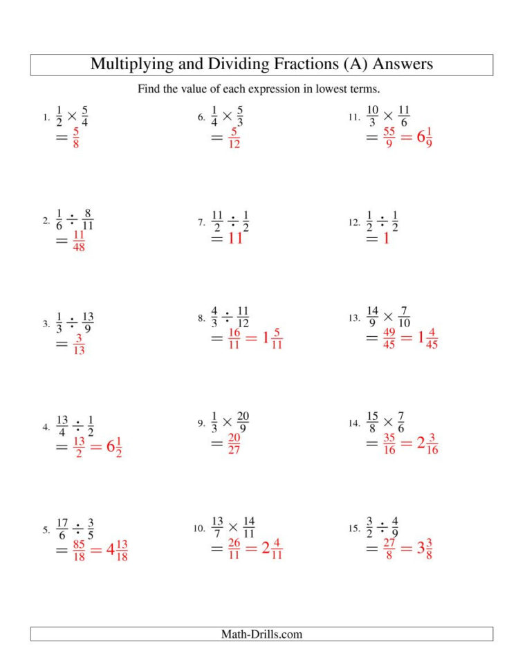 Fractions Visual Worksheet Ltiplication And Division Of