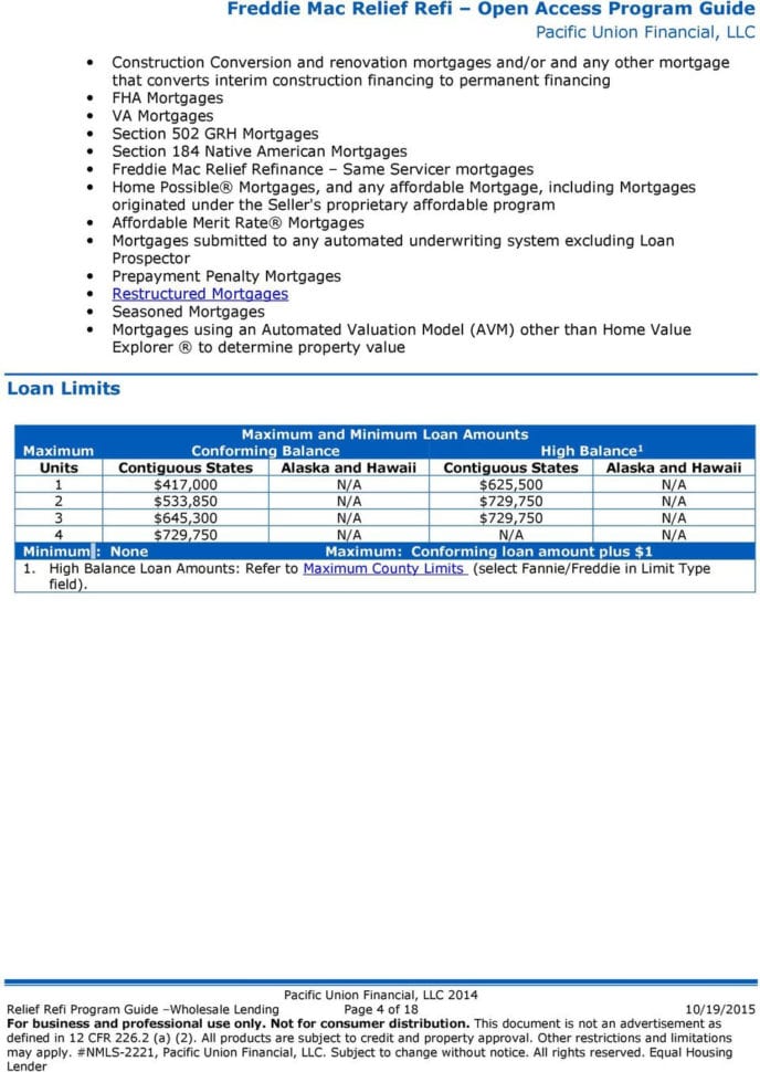 Freddie Mac Relief Refinance Open Access Program Guide Fixed
