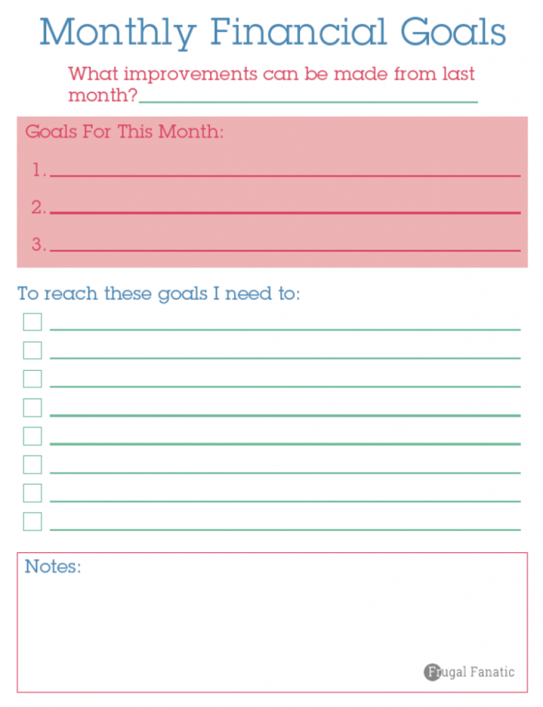 Financial Goals Worksheet — db-excel.com