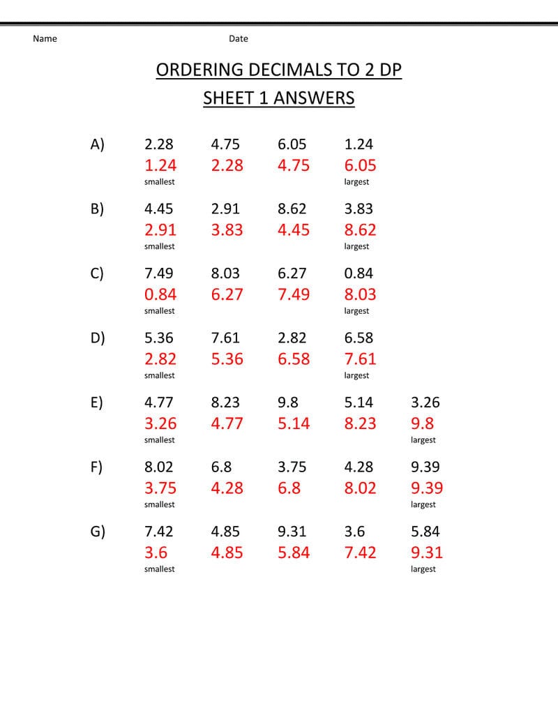 6th grade math worksheets with answer key db excelcom