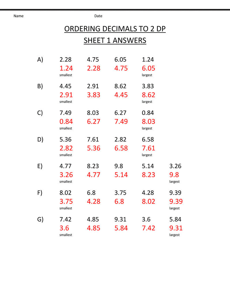 Free 6Th Grade Math Worksheets With Answers » Printable