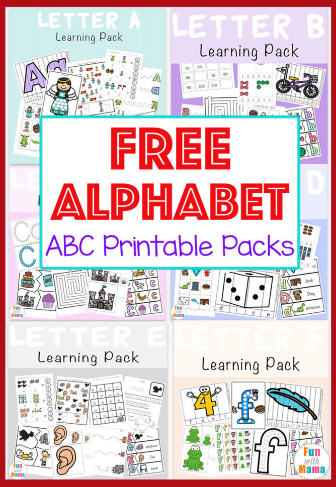 Free Alphabet Abc Printable Packs  Fun With Mama