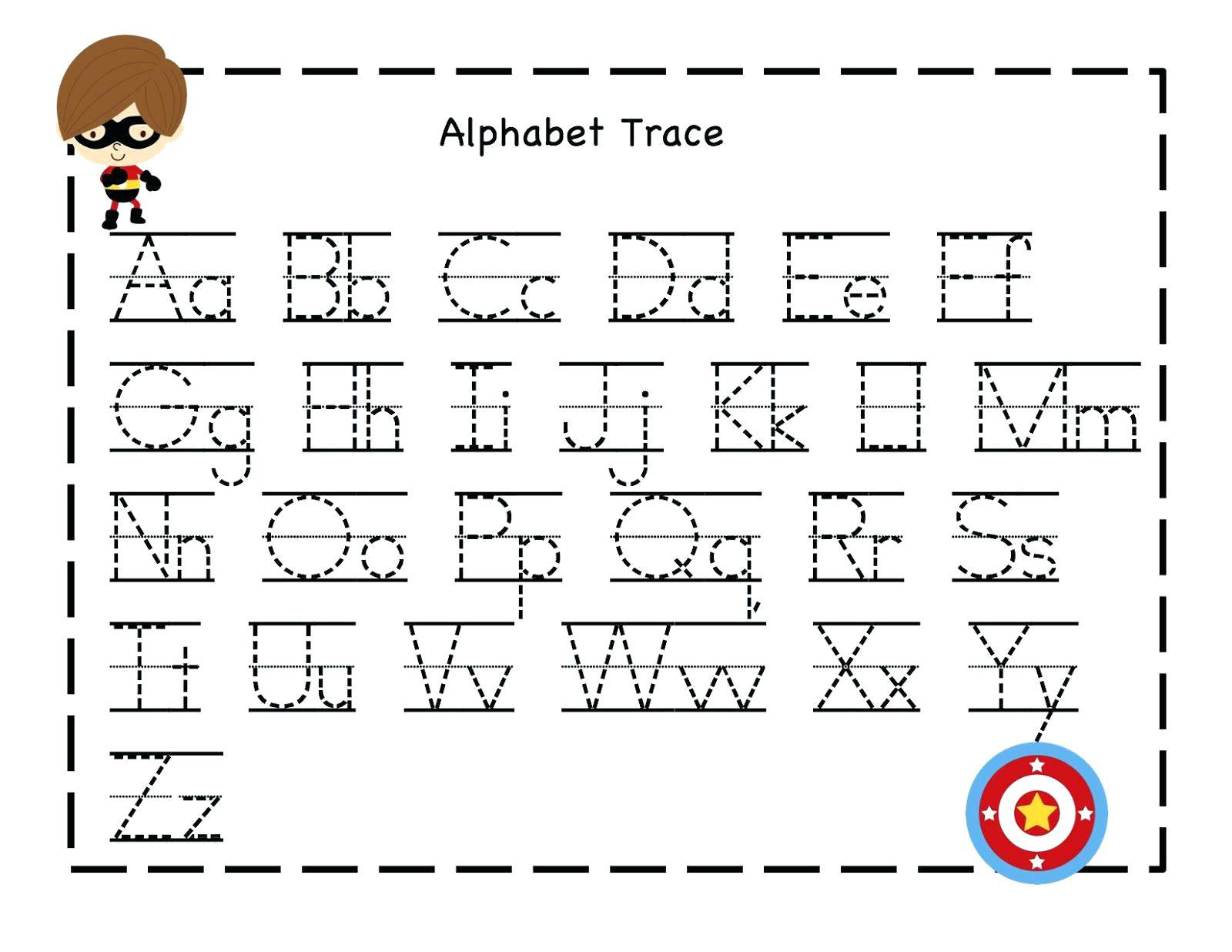 Free Alphabet Tracing Worksheets For Prek  Printable