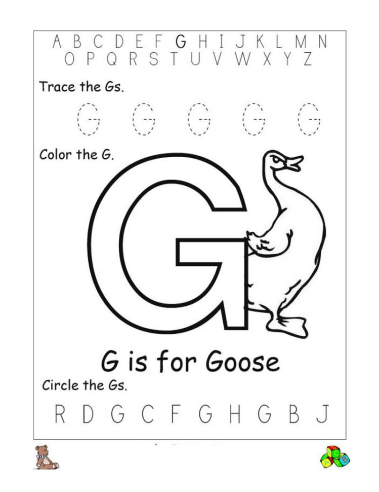 Free Alphabet Worksheets Letter G 001 » Printable Coloring