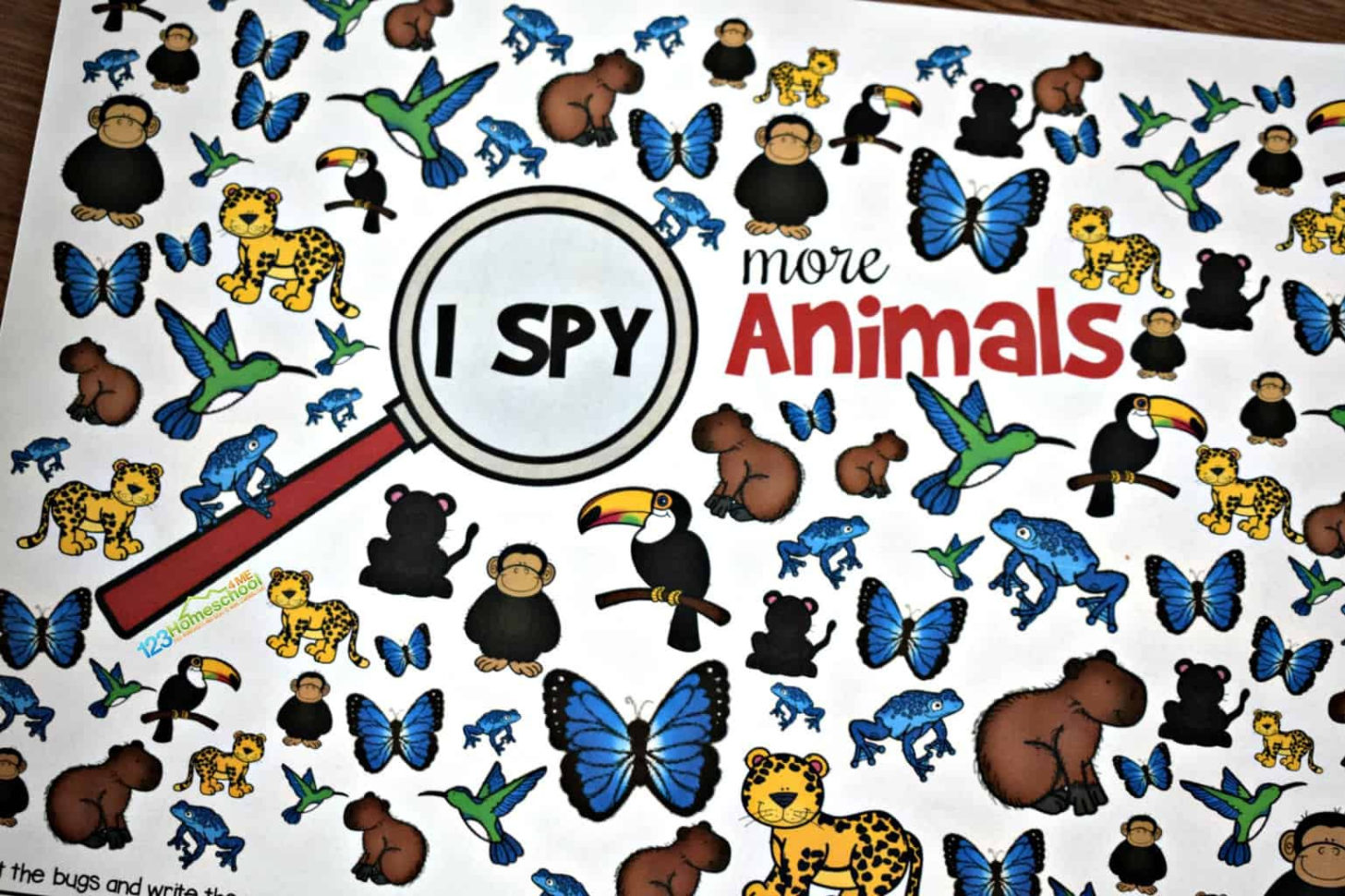 Free Animal I Spy  123 Homeschool 4 Me