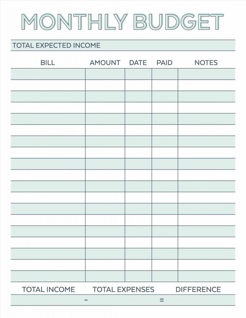 Free Blank Excel Spreadsheet S Online Family Budget
