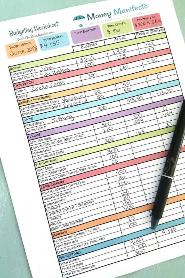 Free Budgeting Printable To Help You Learn To Budget  Money