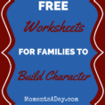 Free Character Building Worksheets For Parents And Children