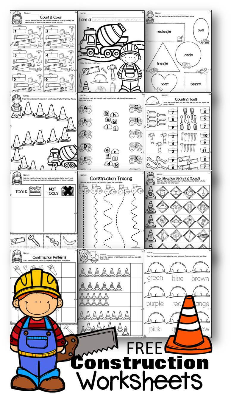 Free Construction Worksheets — Preschool Play And Learn