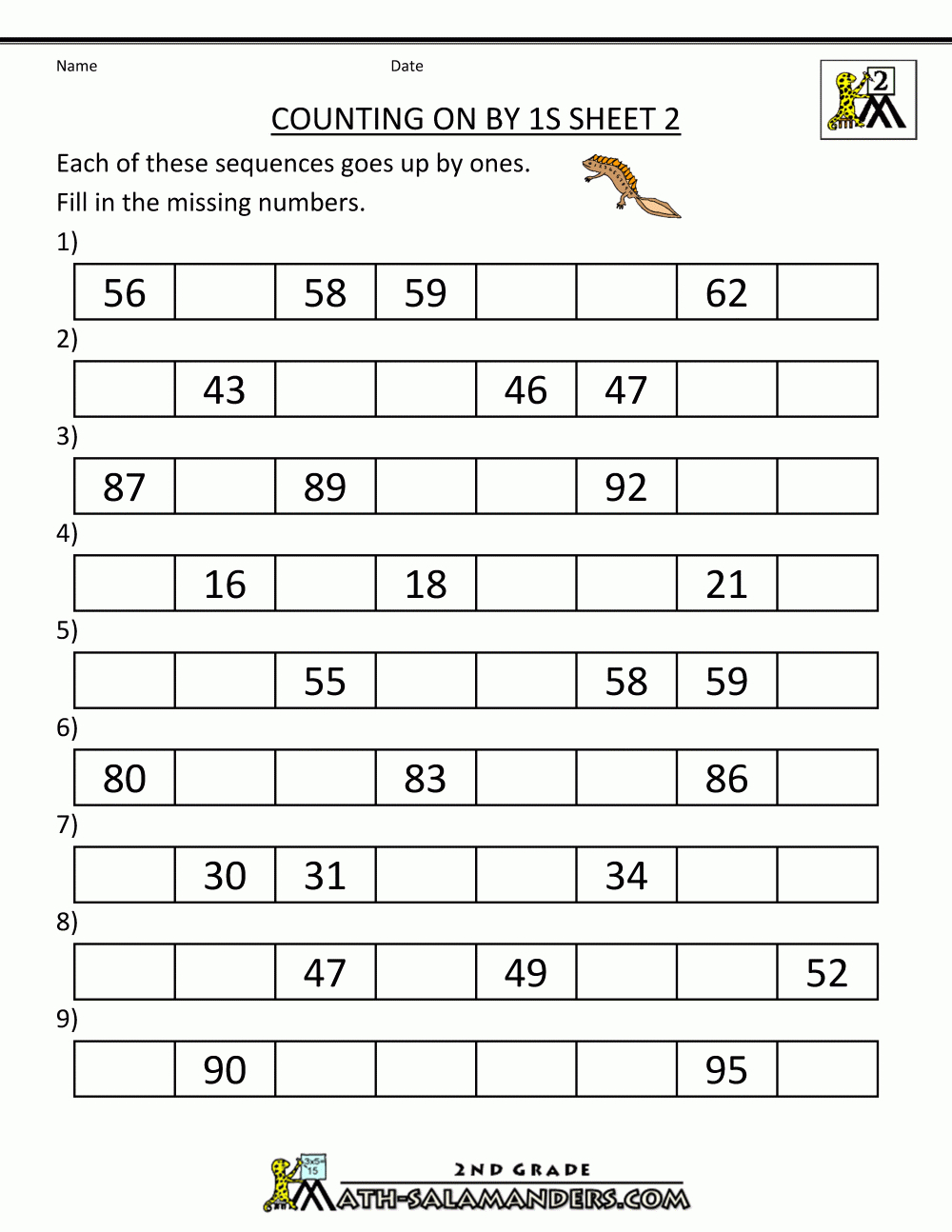 Free Counting Worksheets  Counting1S