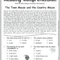 Free English Reading Comprehension Worksheets For Grade 2
