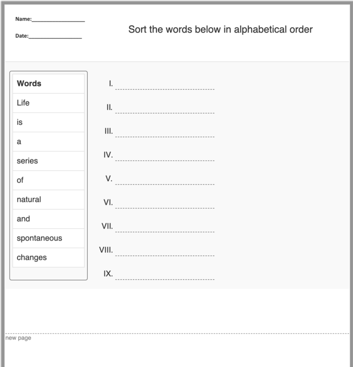Character Building Worksheets