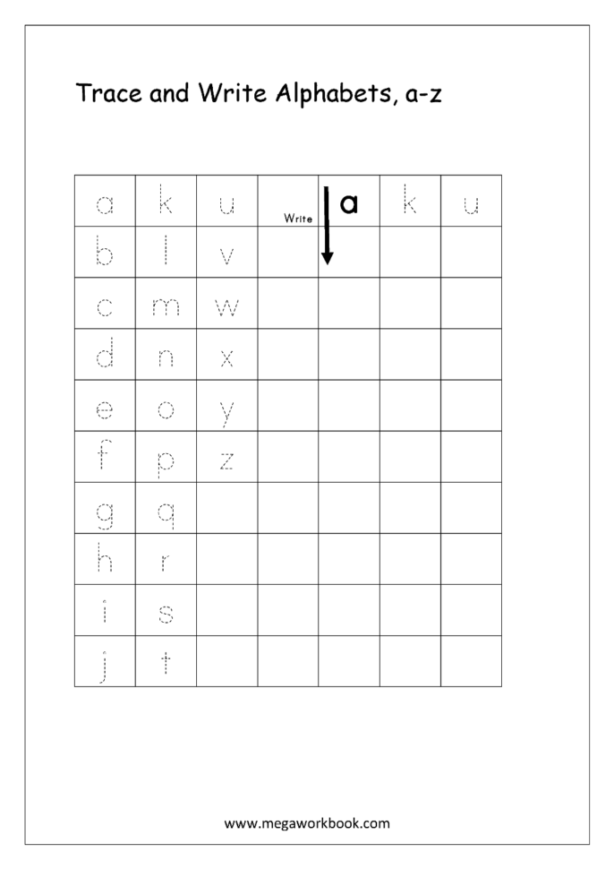 Free English Worksheets  Alphabet Writing Small Letters