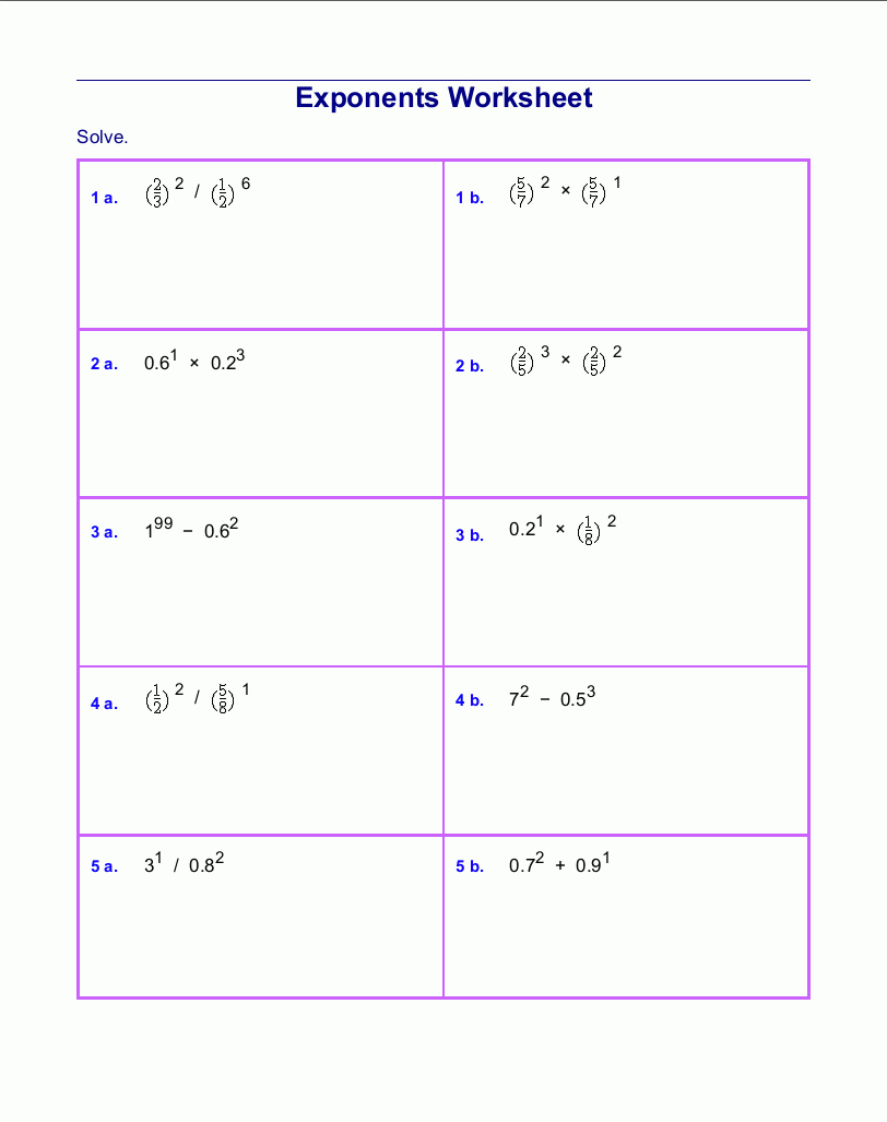 Powers Of 10 Exponents Worksheet