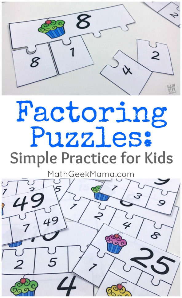 Free Factoring Whole Numbers Puzzle Set For 45 Grade