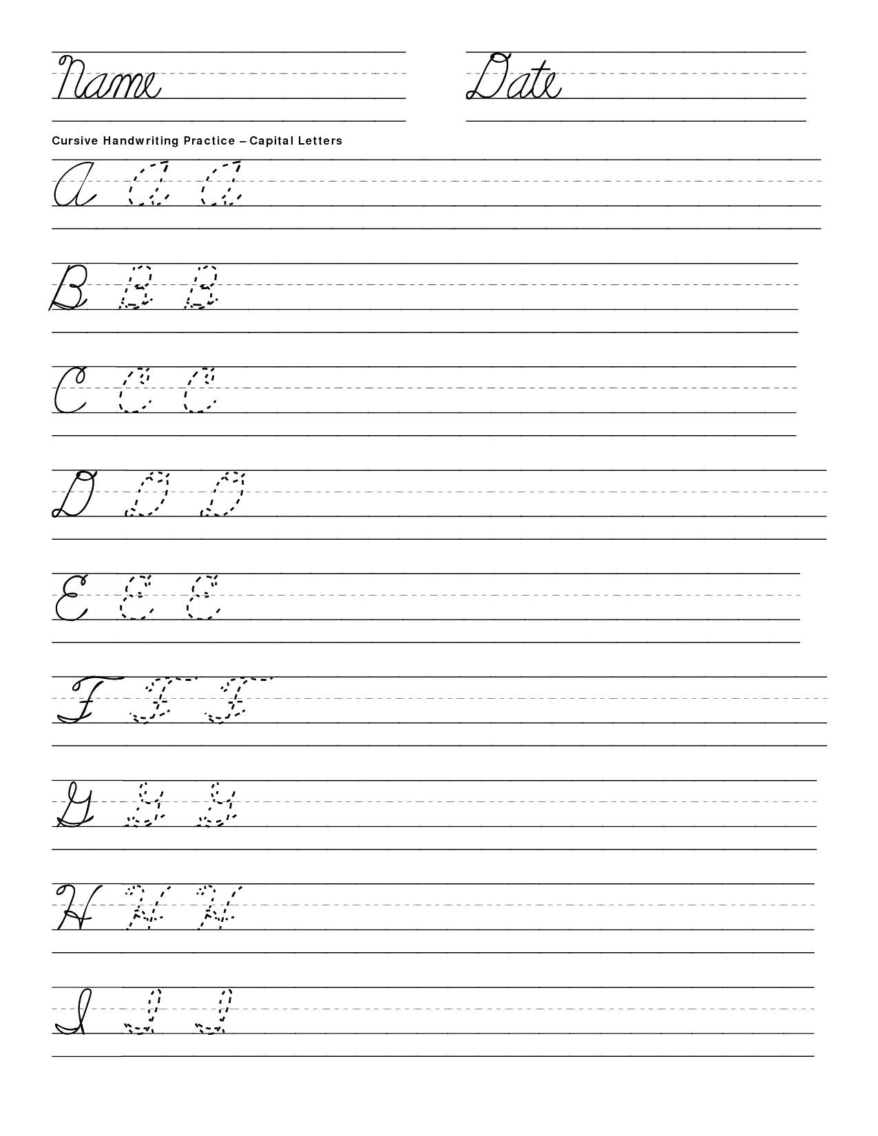 Free Handwriting Worksheets Generator Printable Cursive