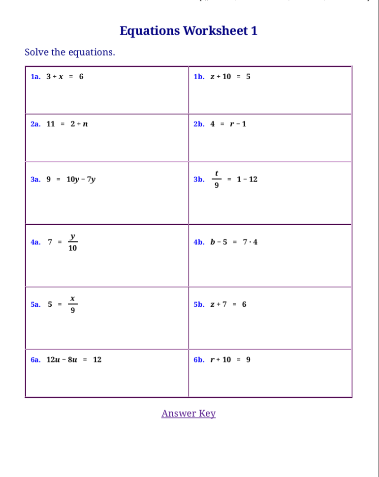 Free Homeschool Printable Worksheets Math Answer Key