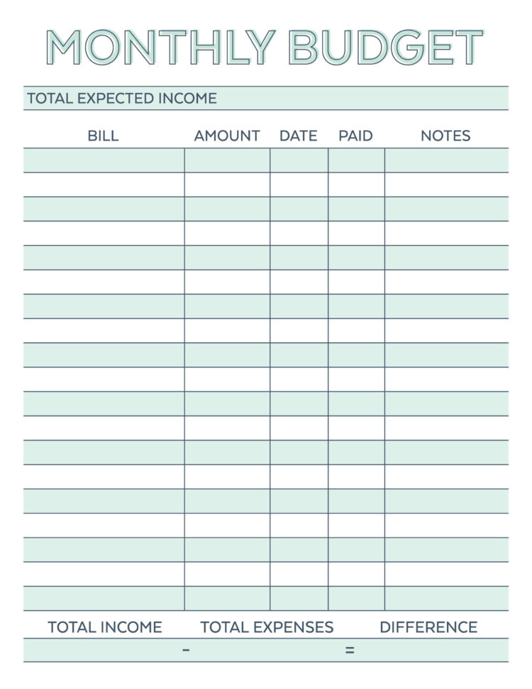 Free Household Budget Spreadsheet Family Ate Home Worksheets