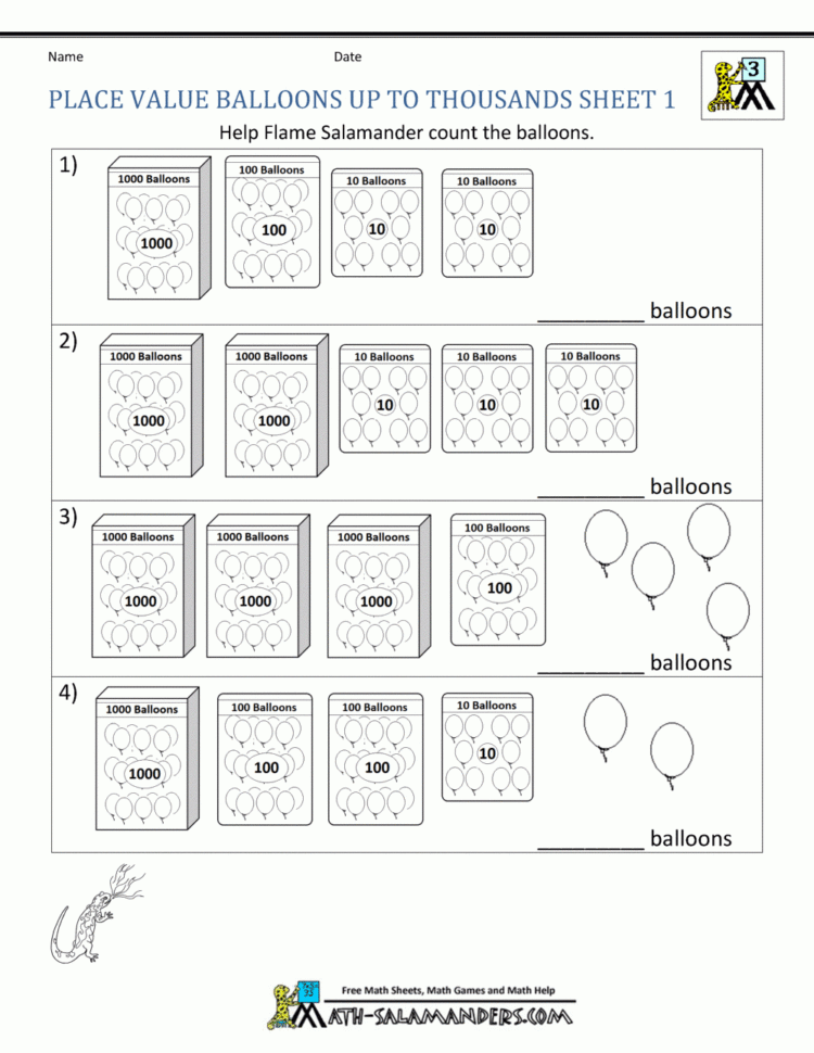 Free Math Place Value Worksheets 3Rd Grade