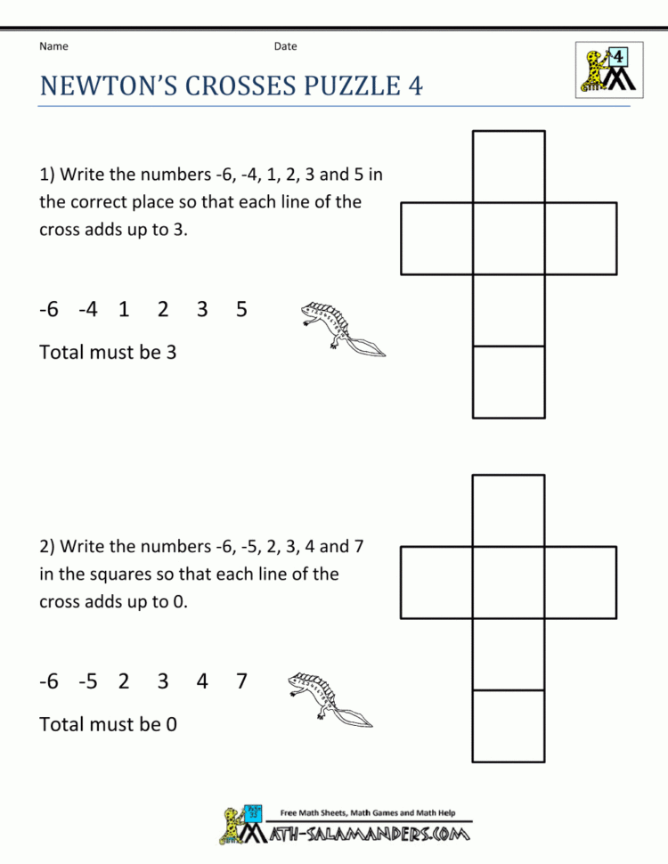 Free Math Puzzles 4Th Grade