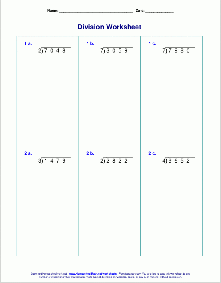 Free Math Worksheets