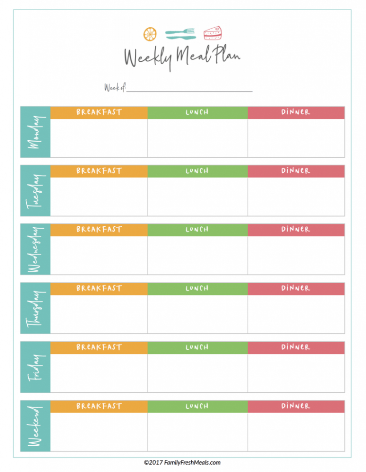 Free Meal Plan Printables  Family Fresh Meals