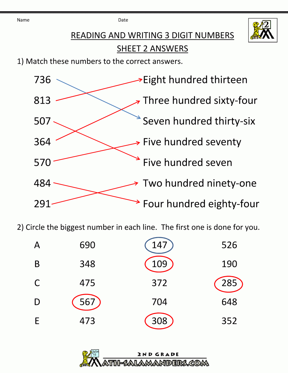 Free Place Value Worksheets  Reading And Writing 3 Digit