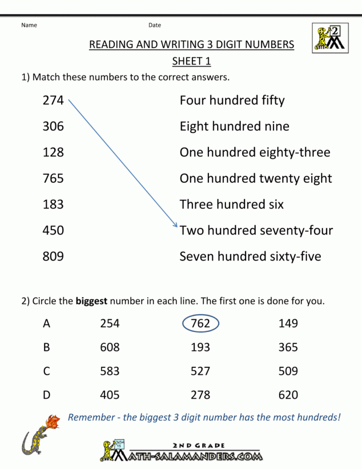 Writing Numbers Worksheet