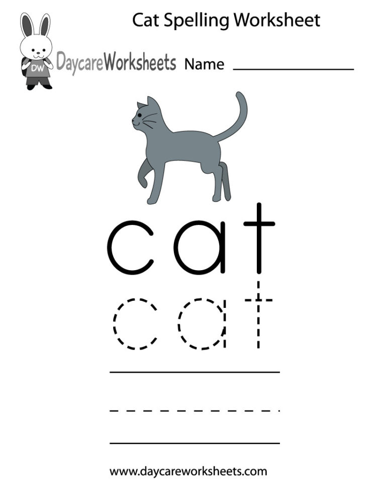 Free Preschool Cat Spelling Worksheet Printable Worksheets
