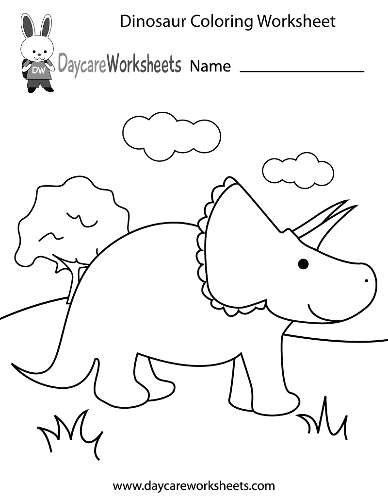 Free Preschool Dinosaur Coloring Worksheet