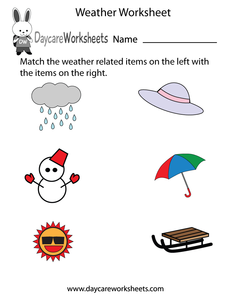 Free Preschool Weather Worksheet