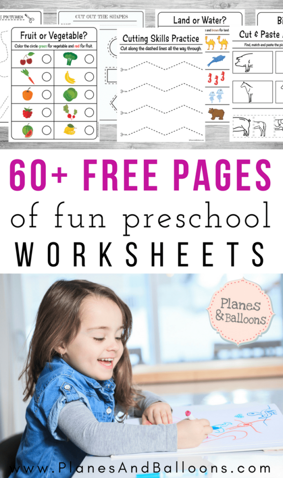 Free Preschool Worksheets Pdf  Planes  Balloons  Let's