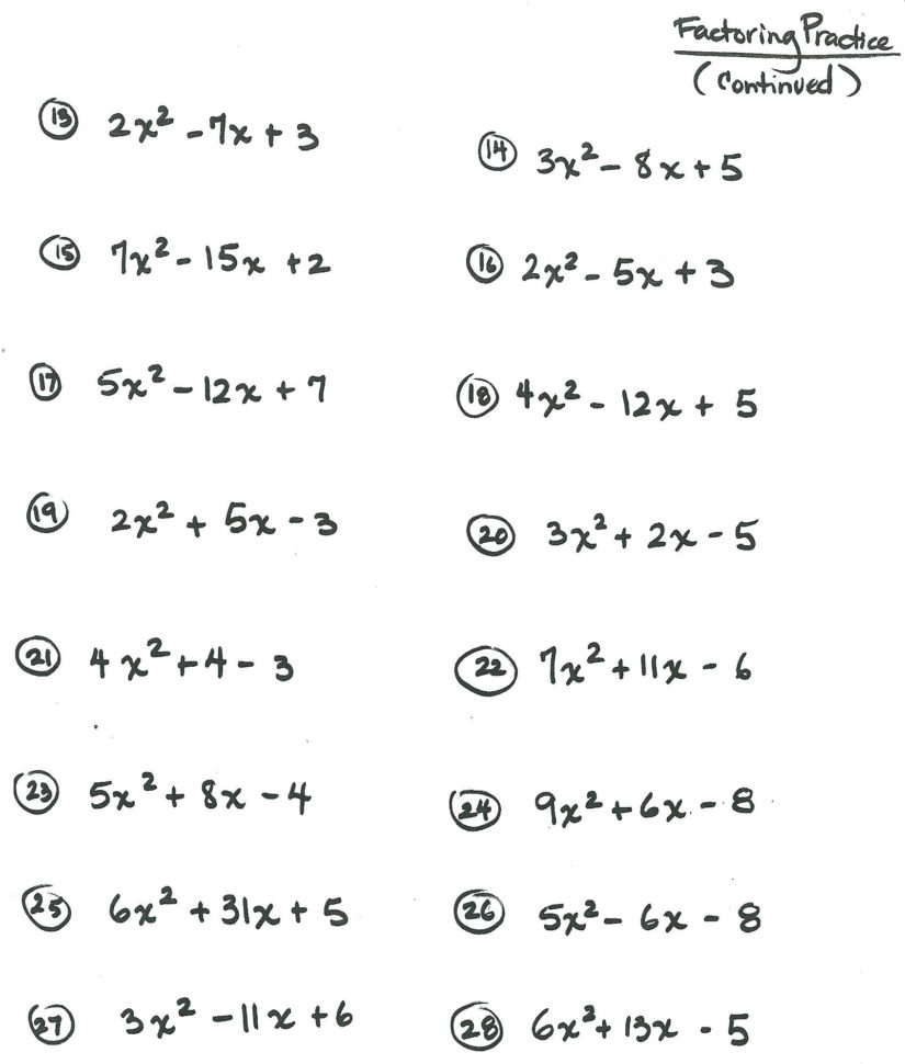 9th grade homework worksheets