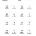 Free Printable Addition Worksheet For Second Grade