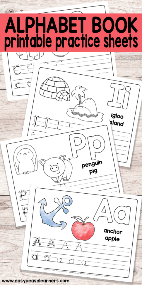 Free Printable Alphabet Book  Alphabet Worksheets For Prek