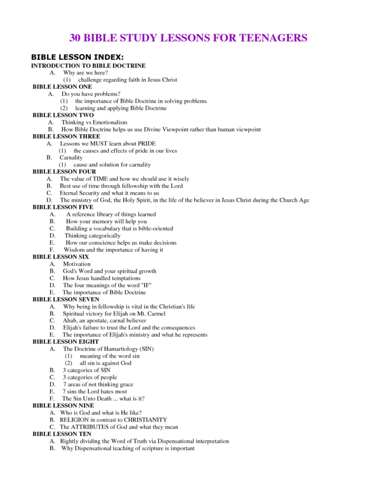 Free Printable Bible Study Worksheets For Adults 88 Images