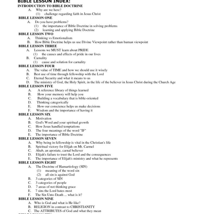 Bible Worksheets For Adults