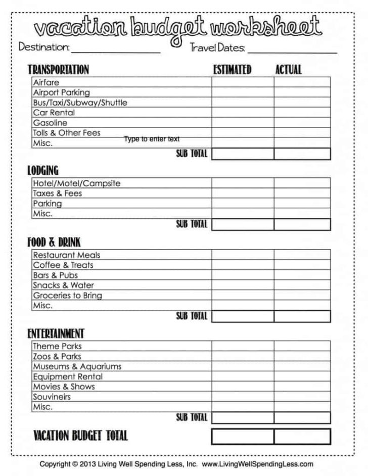 Budget Worksheet For Kids Budget Worksheet For Kids