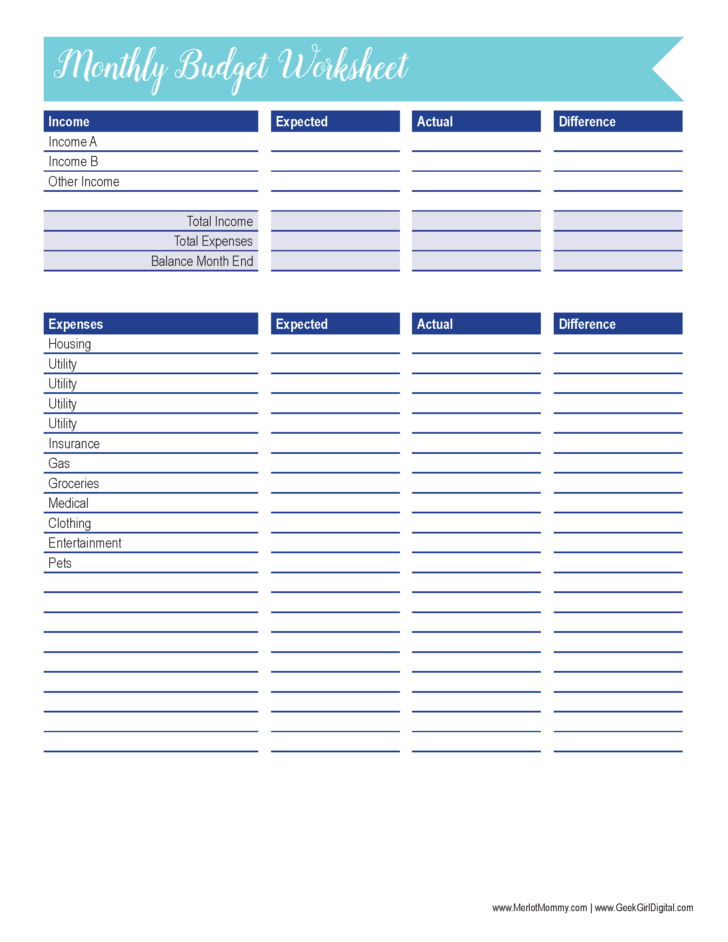 Free Printable Budget Worksheet Pdf For Business Single — db-excel.com