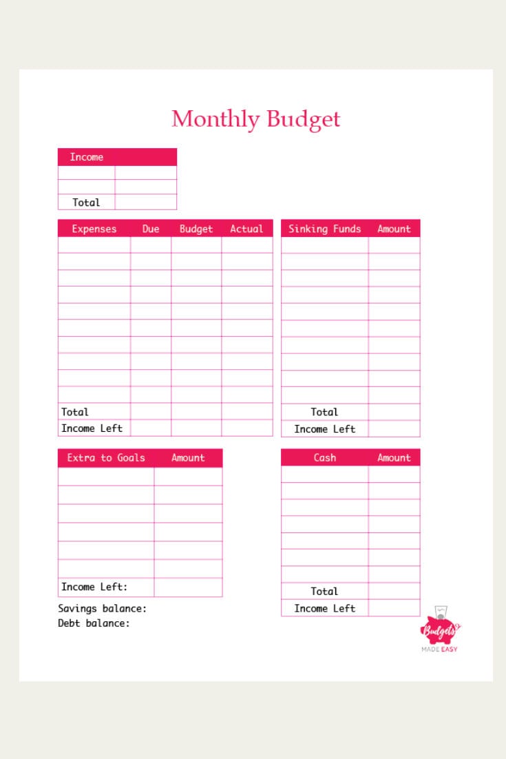 Free Printable Budget Worksheets 2019 For College Students