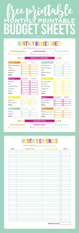 Free Printable Budget Worksheets 87 Images In Collection