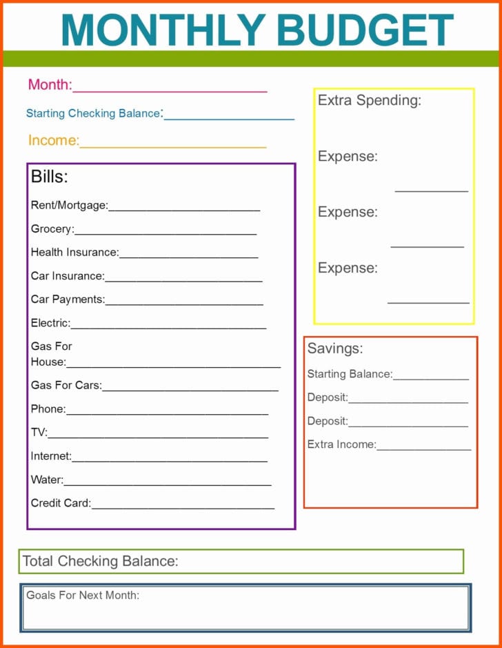 Free Printable Budget Worksheets