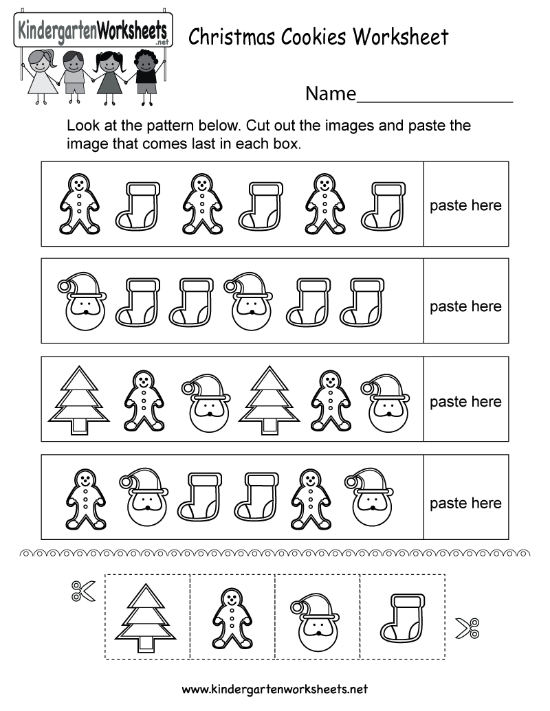 Free Printable Christmas Cookies Worksheet For Kindergarten