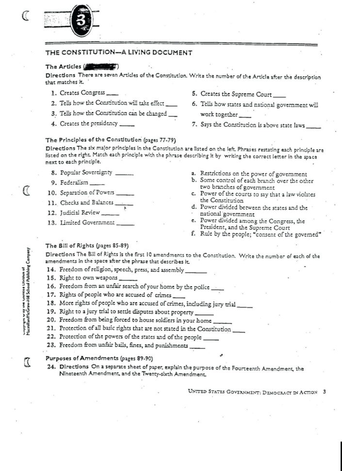 Free Printable Constitution Worksheets – Jackpotprintco